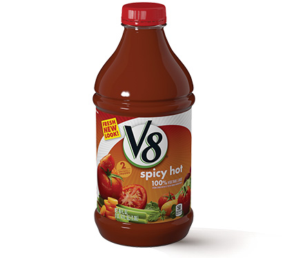 <em>V8</em>® Spicy Hot Hero Logo