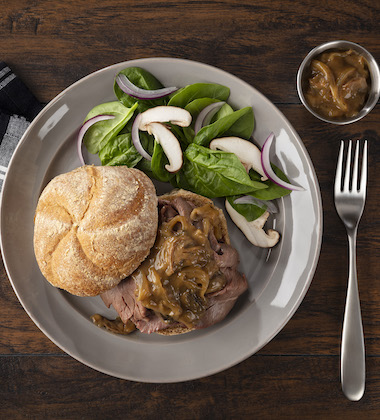 SAUTÉED ONION & MUSHROOM GRAVY MADE WITH CAMPBELL'S® SIGNATURE SAUTEED ONION & MUSHROOM BISQUE