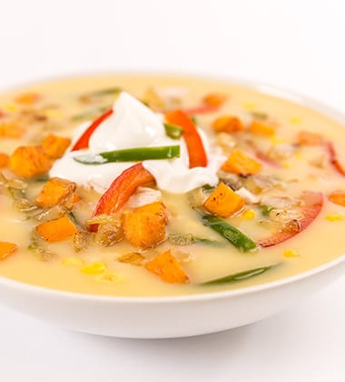 SWEET POTATO, CHICKEN & CORN CHOWDER SOUP