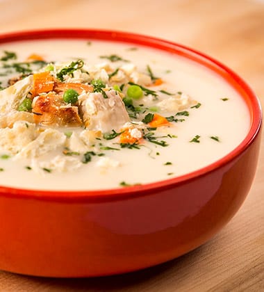 TURKEY POT PIE SOUP WITH CAMPBELL’S® CREAM OF POTATO SOUP
