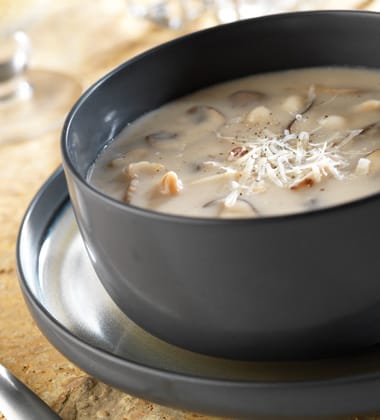 WHITE BEAN AND FIVE MUSHROOM CHOWDER