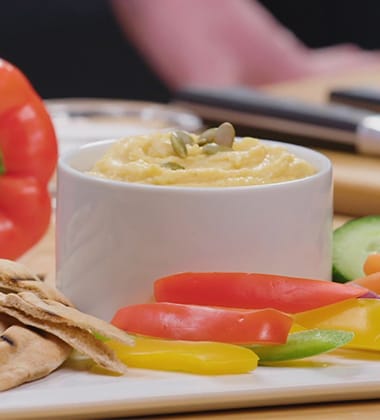 BUTTERNUT SQUASH HUMMUS MADE WITH CAMPBELL’S® SIGNATURE HARVEST BUTTERNUT SQUASH
